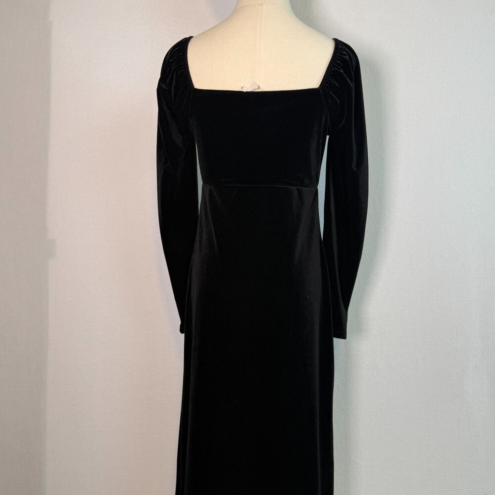 Boden | NWT | Black Sweetheart Neck Velvet Midi Off Shoulder Dress | Sz 4P US - Picture 4 of 13